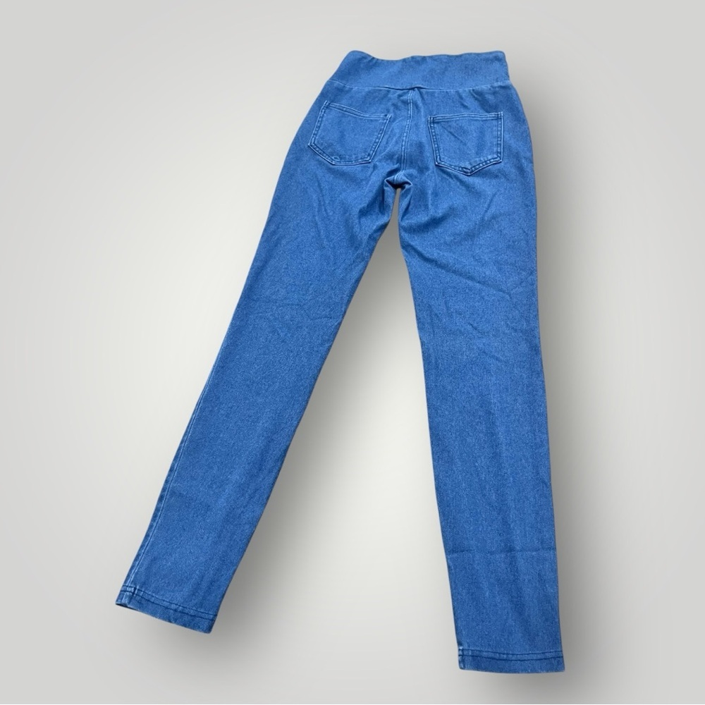 Shein Blue Women's Leggings Jeans Elastic Waist - Picture 10 of 11